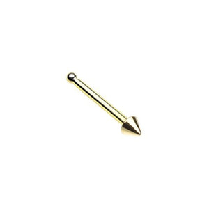 Golden Basic Steel Spike WildKlass Nose Stud Ring-WildKlass Jewelry