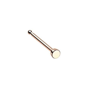 Rose Gold Round Plate Basic Steel WildKlass Nose Stud Ring-WildKlass Jewelry