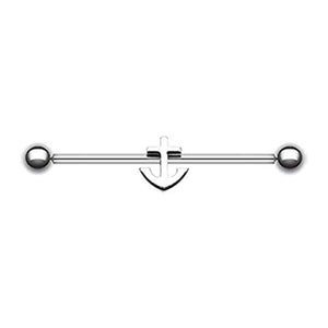 Dainty Anchor WildKlass Industrial Barbell-WildKlass Jewelry