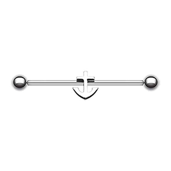 Dainty Anchor WildKlass Industrial Barbell-WildKlass Jewelry
