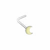 Illuminating Glow in the Dark Moon L-Shape & Stud Nose Ring-WildKlass Jewelry