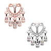 Rose Gold & Silver Elegant Chandelier Drop Top Down Reverse Belly Button Ring-WildKlass Jewelry