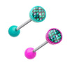 Aquatic Mermaid Scale Acrylic Barbell Tongue Ring-WildKlass Jewelry