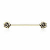Rose Gold & Golden & Silver Double Rose Flower Industrial Barbell-WildKlass Jewelry