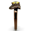 WildKlass Stainless Steel Ring IP Coffee Light Women AAA Grade CZ Topaz-WildKlass Jewelry