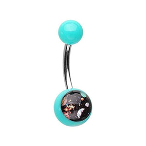 Galaxy Gaze Acrylic Logo WildKlass Belly Button Ring-WildKlass Jewelry