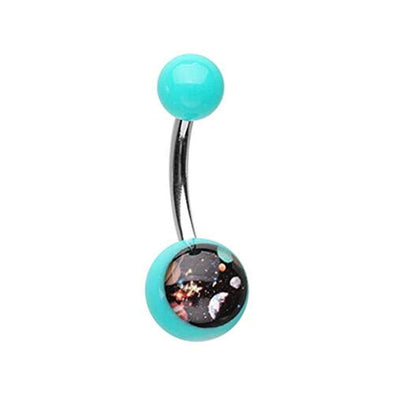 Galaxy Gaze Acrylic Logo WildKlass Belly Button Ring-WildKlass Jewelry