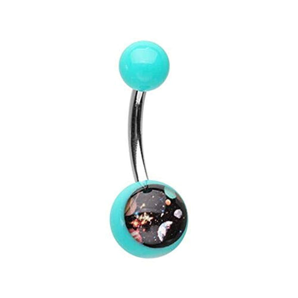 Galaxy Gaze Acrylic Logo WildKlass Belly Button Ring-WildKlass Jewelry