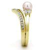 WildKlass Stainless Steel Ring IP Gold Women Synthetic Rose-WildKlass Jewelry