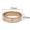 WildKlass Stainless Steel Ring IP Rose Gold Women Top Grade Crystal Clear-WildKlass Jewelry