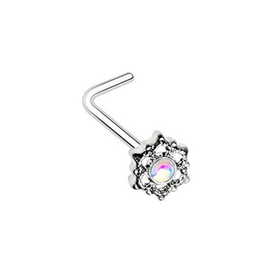 Illuminating Mandala Ornate WildKlass L-Shaped Nose Ring-WildKlass Jewelry