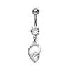 WildKlass Navel with Clear Gem Hoop Dangle Charm (14g 3/8")-WildKlass Jewelry