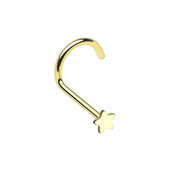 Golden Star WildKlass Nose Screw Ring-WildKlass Jewelry