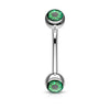 Eyeball Inlaid 316L Surgical Steel WildKlass Curved Barbells for Eyebrow and More-WildKlass Jewelry