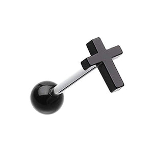 Classic Cross Acrylic WildKlass Barbell Tongue Ring-WildKlass Jewelry