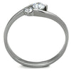 WildKlass Stainless Steel Ring High Polished (no Plating) Women AAA Grade CZ Clear-WildKlass Jewelry