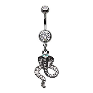 Once Bitten Snake WildKlass Belly Button Ring-WildKlass Jewelry