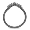 WildKlass Stainless Steel Ring IP Light Black (IP Gun) Women Top Grade Crystal Clear-WildKlass Jewelry