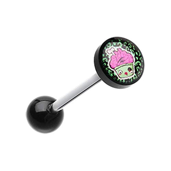 Zombie Cupcake Logo Acrylic WildKlass Barbell Tongue Ring-WildKlass Jewelry