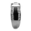 WildKlass Stainless Steel Ring High Polished Men Top Grade Crystal Clear-WildKlass Jewelry