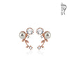 Pair of CZ and Pearl Set Vines Prepacked WildKlass Ear Crawler/Ear Climber-WildKlass Jewelry