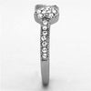 WildKlass Stainless Promise Steel Ring High Polished (no Plating) Women Top Grade Crystal Clear-WildKlass Jewelry