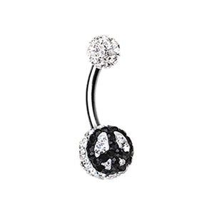 Peace Sign Multi-Sprinkle Dot WildKlass Belly Button Ring-WildKlass Jewelry