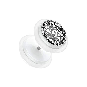 Jamestown Print Acrylic WildKlass Fake Plug with O-Rings-WildKlass Jewelry