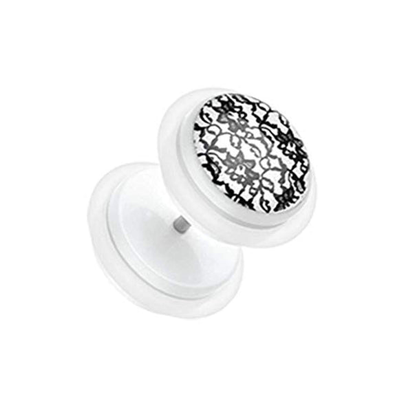 Jamestown Print Acrylic WildKlass Fake Plug with O-Rings-WildKlass Jewelry