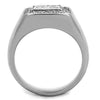 WildKlass Stainless Steel Ring High Polished (no Plating) Men AAA Grade CZ Clear-WildKlass Jewelry