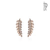 Pair of CZ Paved Olive Leaf Prepacked WildKlass Ear Crawler/Ear Climber-WildKlass Jewelry
