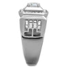 WildKlass Stainless Steel Ring High Polished (no Plating) Men AAA Grade CZ Clear-WildKlass Jewelry