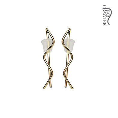 Pair of Plain Wire Wave Prepacked WildKlass Ear Crawler/Ear Climber-WildKlass Jewelry