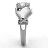 WildKlass Stainless Steel Novelty Ring High Polished (no Plating) Women AAA Grade CZ Clear-WildKlass Jewelry