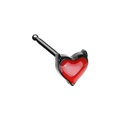 Blacken Devil's Heart WildKlass Nose Stud Ring-WildKlass Jewelry