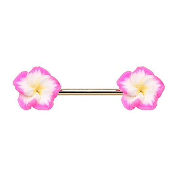 WILDKLASS Hibiscus Spring Flower Nipple Barbell Ring-WildKlass Jewelry