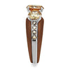 WildKlass Stainless Steel Ring Two Tone IP Light Brown (IP Light Coffee) Women AAA Grade CZ Champagne-WildKlass Jewelry