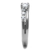 WildKlass Stainless Steel Ring High Polished Women AAA Grade CZ Clear-WildKlass Jewelry