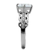 WildKlass Stainless Steel Ring High Polished Women AAA Grade CZ Clear-WildKlass Jewelry