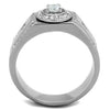 WildKlass Stainless Steel Ring High Polished (no Plating) Men AAA Grade CZ Clear-WildKlass Jewelry