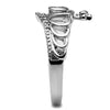 WildKlass Stainless Steel Ring High Polished Women AAA Grade CZ Clear-WildKlass Jewelry