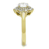 WildKlass Stainless Steel Ring IP Gold Women AAA Grade CZ Clear-WildKlass Jewelry
