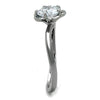 WildKlass Stainless Steel Flower Ring High Polished (no Plating) Women AAA Grade CZ Clear-WildKlass Jewelry
