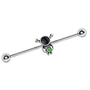 WildKlass 316L Stainless Steel Alien Holding Plant Industrial Barbell-WildKlass Jewelry