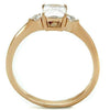 WildKlass Stainless Steel Ring IP Rose Gold Women AAA Grade CZ Clear-WildKlass Jewelry