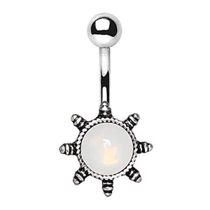 316L Stainless Steel Glaring Sun WildKlass Navel Ring-WildKlass Jewelry