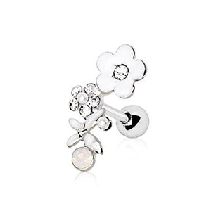 316L Stainless Steel Art of Brilliance Flower Field WildKlass Cartilage Earring-WildKlass Jewelry