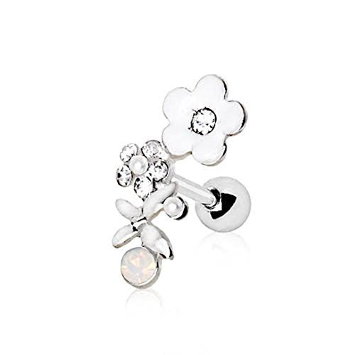 316L Stainless Steel Art of Brilliance Flower Field WildKlass Cartilage Earring-WildKlass Jewelry