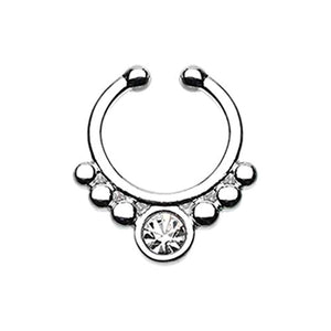 Classic Gem Grandiose WildKlass Fake Septum Clip-On Ring-WildKlass Jewelry