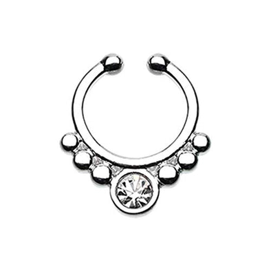 Classic Gem Grandiose WildKlass Fake Septum Clip-On Ring-WildKlass Jewelry